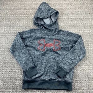Under ARMOUR UA Sweater Women Small Gray Hoodie Loose Embroidered Logo Polyester